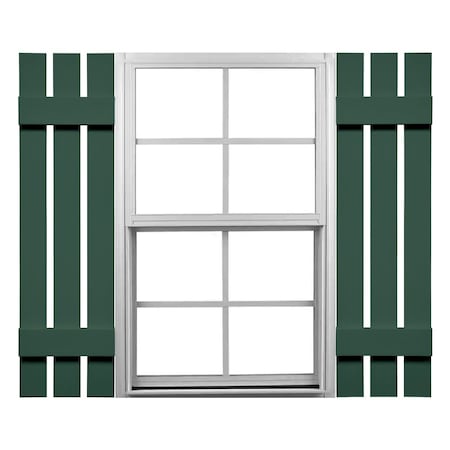 Ekena Millwork 12-in. W x 39-in. H Mid-America Vinyl, Standard Size Three Board Spaced Shutters, 028, Forest Green, PR 00031239028